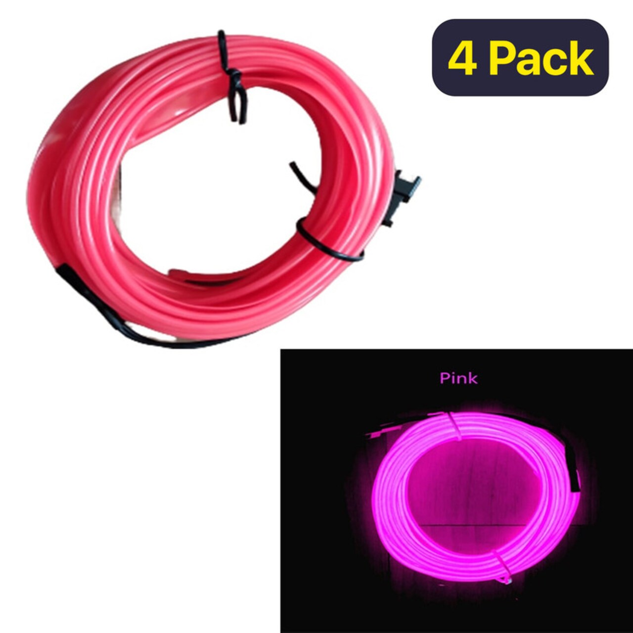 Party-Ready Neon String Light – 6ft Flashing Glow with Belt Clip